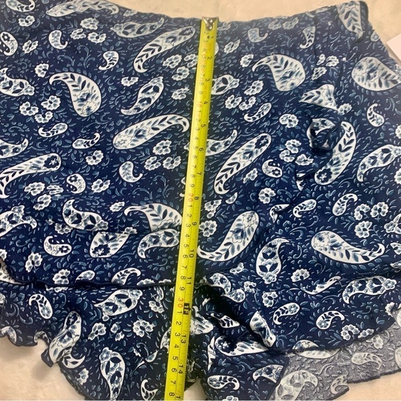 NWT Skorts Large Patrons of Peace Ruffle Shorts Flowy Skirt Blue Paisley - Picture 11 of 11